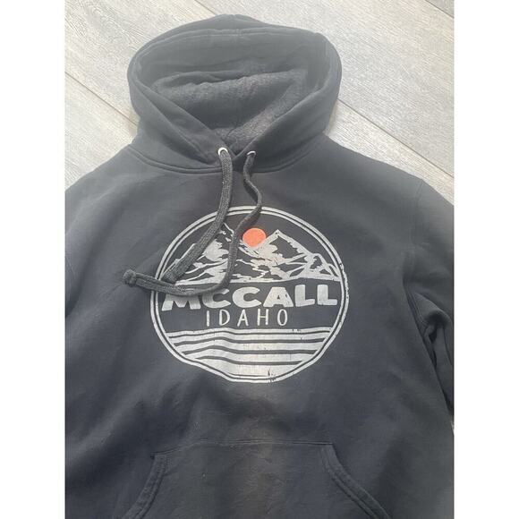 Mccall Idaho Loan Rock Clothing Sweatshirt Hoodie Unisex Large Black Mountains - Picture 4 of 8
